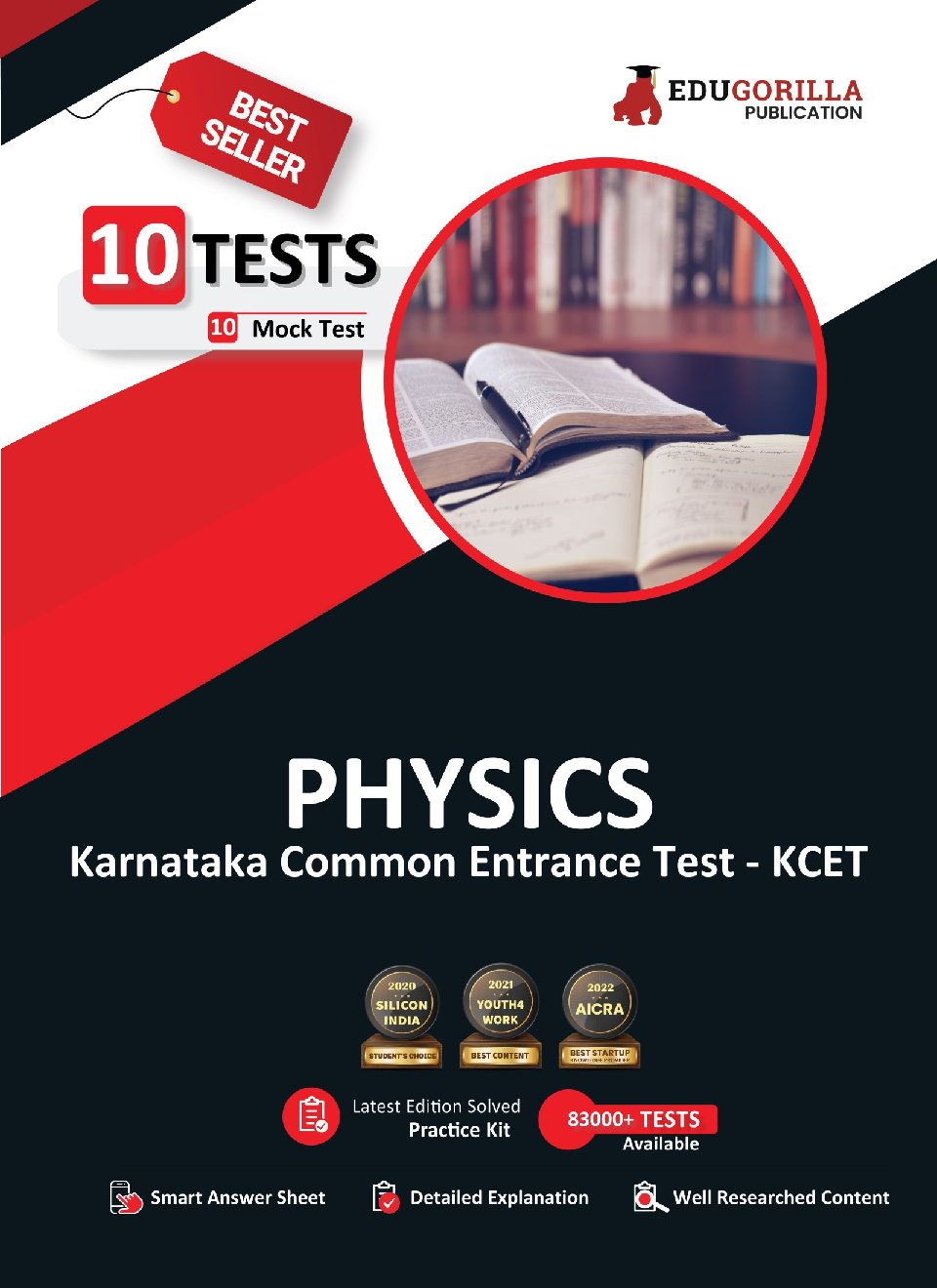 KCET Physics Book 2023 (Karnataka Common Entrance Test) - 10 Mock Tests (Solved Objective Questions with detail solutions) with Free Access To Online Tests - Page 1
