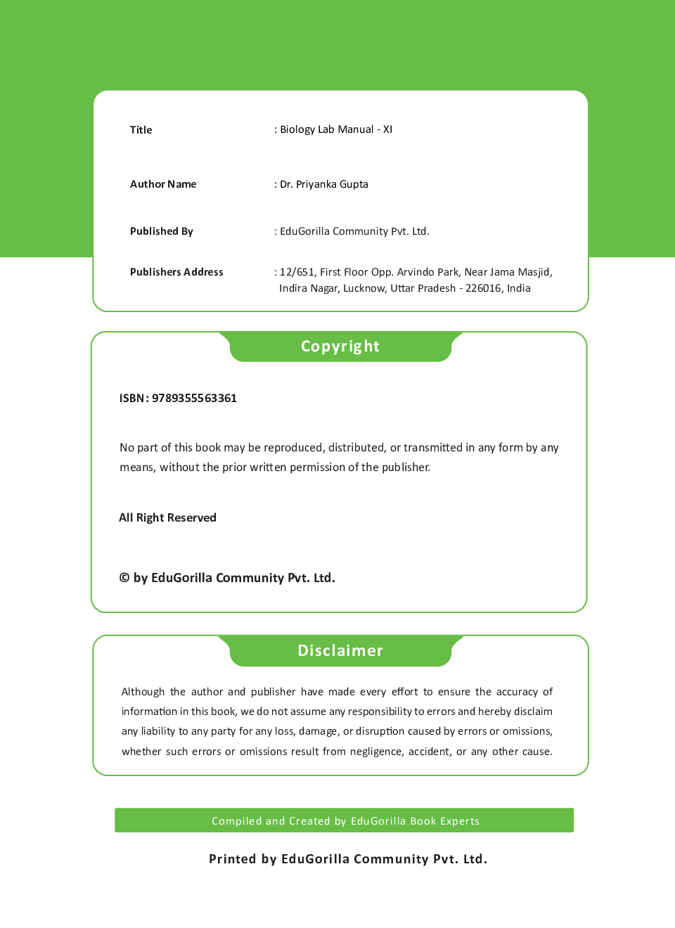 Biology Lab Manual Class XI | As per the latest CBSE syllabus and other State Board following the curriculum of CBSE. - Page 3
