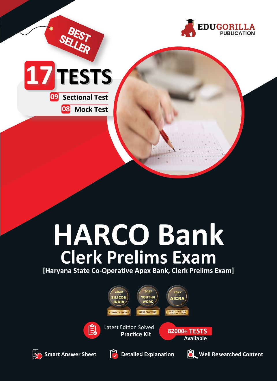Haryana State Co-Operative Bank Clerk Prelims Exam 2023 - HARCO (English Edition) - 8 Full Length Mock Tests and 9 Sectional Tests with Free Access To Online Tests - Page 1