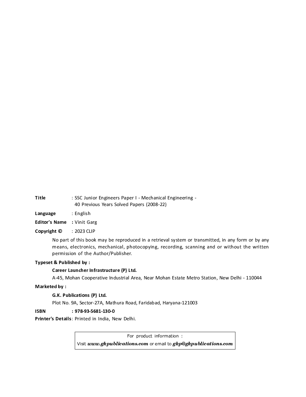 SSC JE 2023 : Paper I - Mechanical Engineering - 40 Previous Years Solved Papers (2008-22) by GKP - Page 2