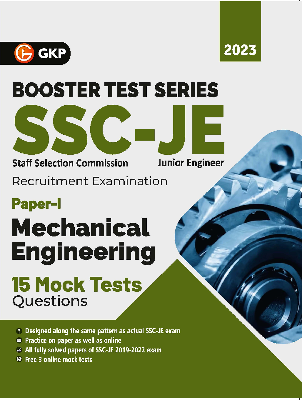 SSC : Booster Test Series - JE Paper I - Mechanical Engineering - 15 Mock Tests (includes 2019-2022 papers) - Page 1