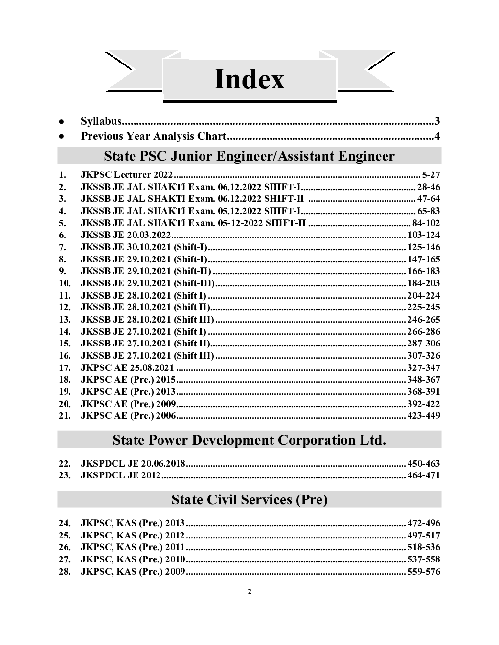 SSB JE, PSC AE, PSDCL JE & KAS (Pre.)Jammu & Kashmir Civil Engineering Study Material Solved Papers 2023-24 - Page 3