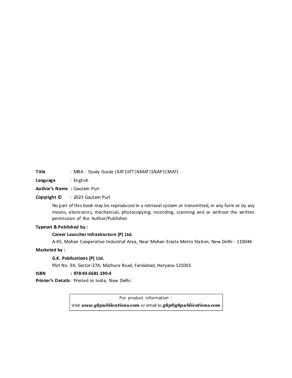 MBA 2023-24 Study Guide (XAT,IIFT,NMAT,SNAP,CMAT) by Gautam Puri - Page 3