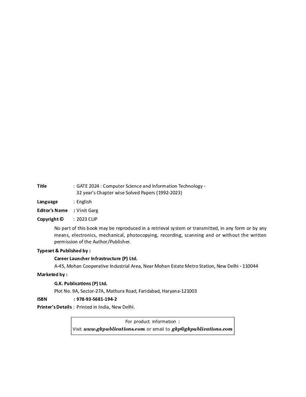 GATE 2024 Computer Science and Information Technology - 32 years Chapter wise Solved Papers (1992-2023) - Page 3