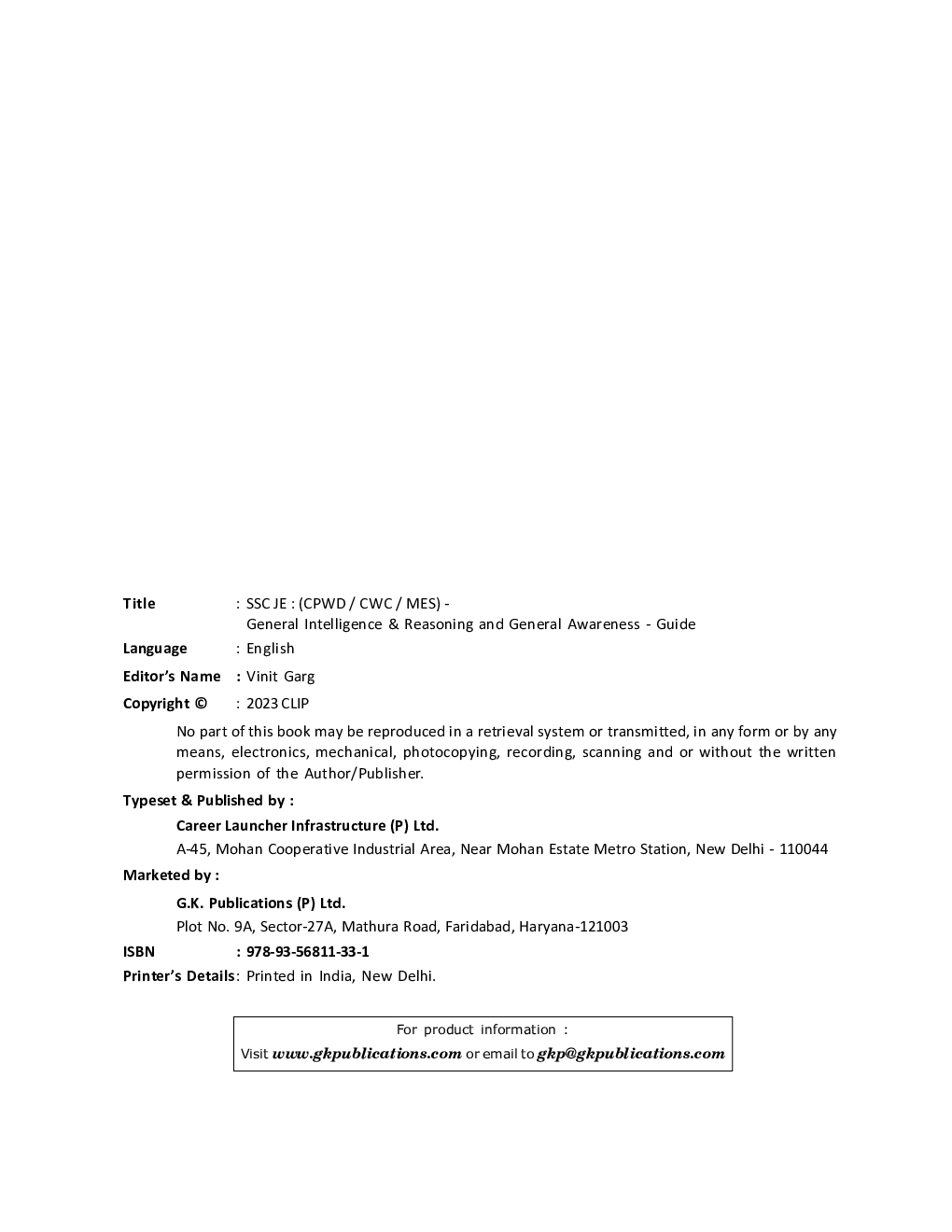 SSC JE Junior Engineer General Intelligence & Reasoning and General Awareness 2023 - Page 3