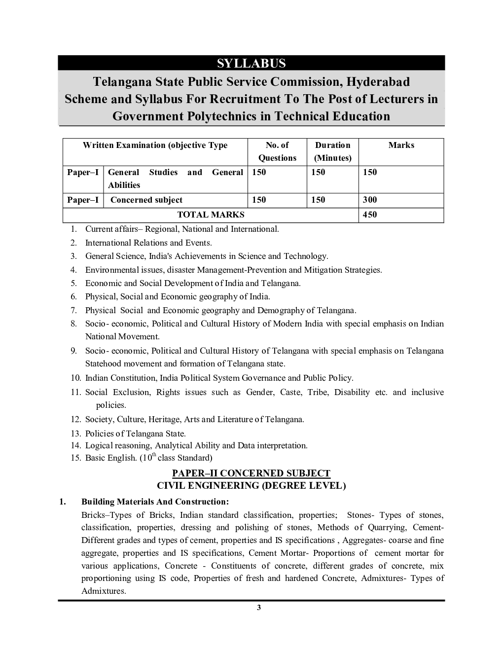 Telegana Andhra Pradesh Civil Engineering (English Medium) 33 Solved Papers 2023-24 - Page 4