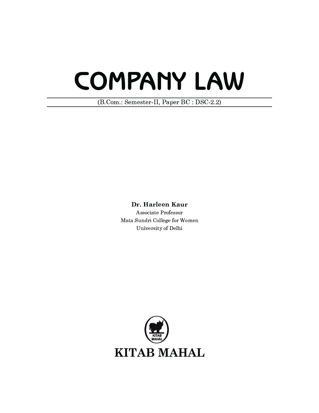 Company Law for Delhi University B.com Program NEP 2nd Sem - Page 2