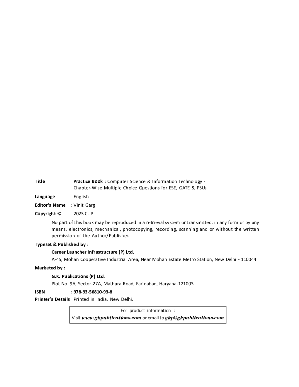 Practice Book Computer Science & IT - Chapter-Wise Multiple Choice Questions for GATE, PSUs and ESE - Page 5