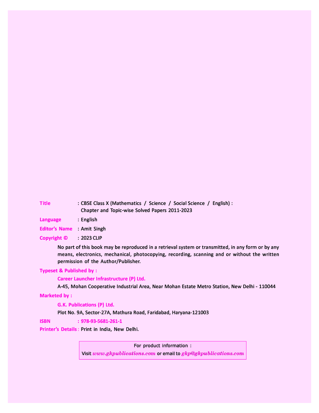 CBSE Class X 2024 : Chapter and Topic-wise Solved Papers 2011 - 2023 : Mathematics / Science / Social Science / English by Career Launcher - Page 3