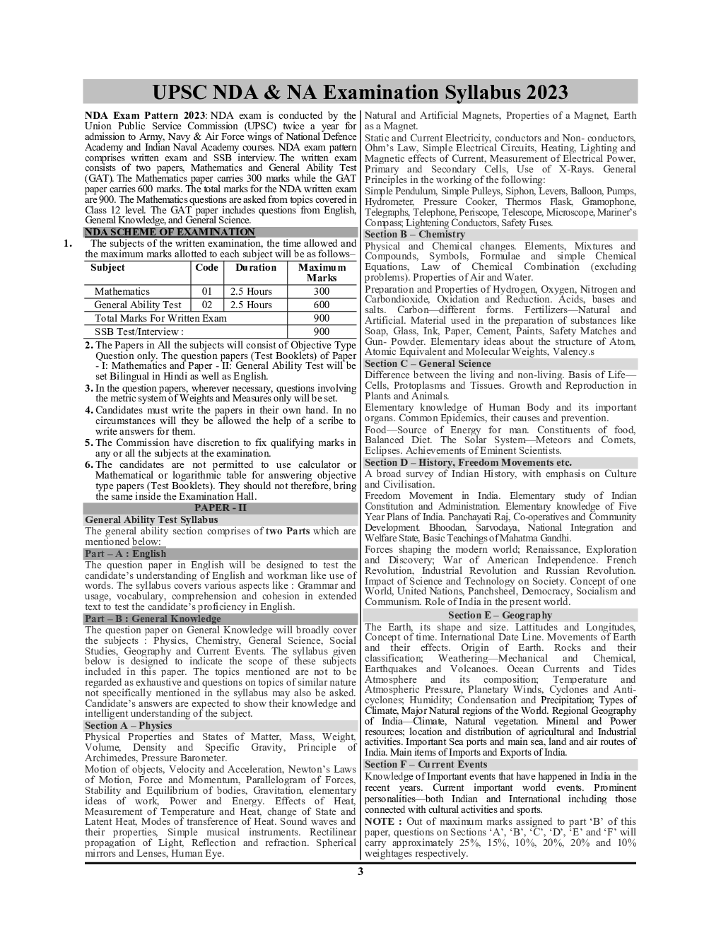 UPSC NDA & NA General Ability Test Part-A  English & Part-B General Knowledge Solved Papers 2023-24 - Page 4