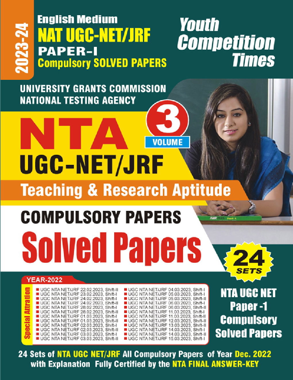 NTA/UGC-NET/JRF Teaching & Research Aptitude vol.3  Compulsory Paper-I Solved Papers 2023-24 - Page 1