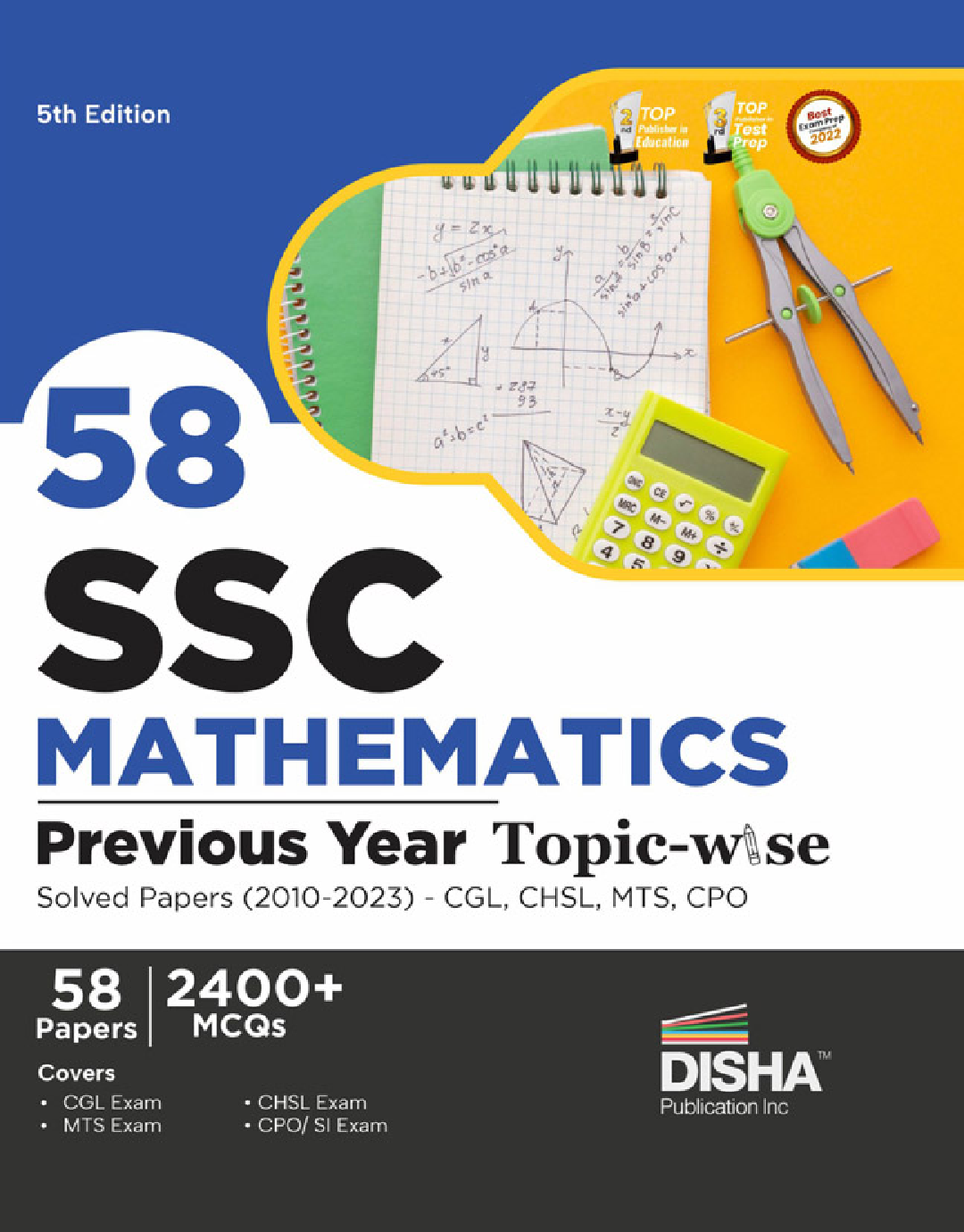 58 SSC Mathematics Previous Year Topic-wise Solved Papers (2010 - 2023) - CGL, CHSL, MTS, CPO | 2400+ Quantitative Aptitude PYQs - Page 1