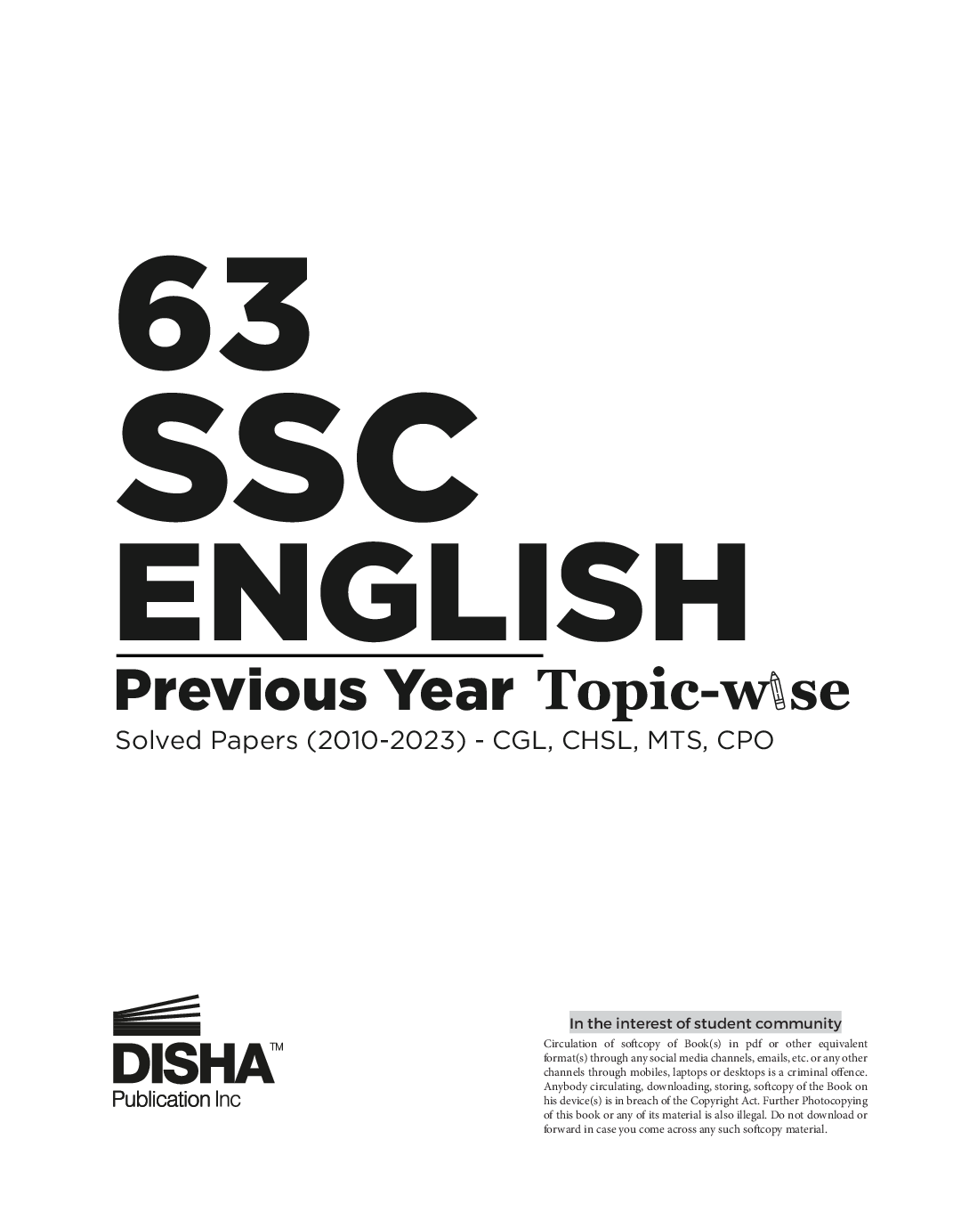 63 SSC English Previous Year Topic-wise Solved Papers (2010 - 2023) - CGL, CHSL, MTS, CPO | 2400+ Verbal Ability PYQs - Page 2
