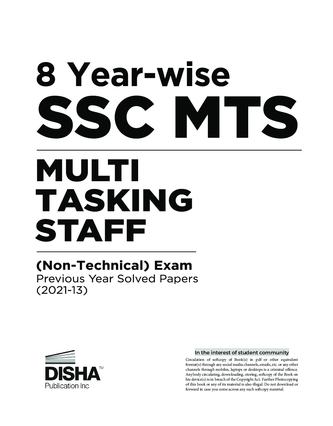 8 Year-wise SSC MTS Multi Tasking Staff (Non-Technical) Exam Previous Year Solved Papers (2013 - 22) | Staff Selection Commission | PYQ | - Page 2