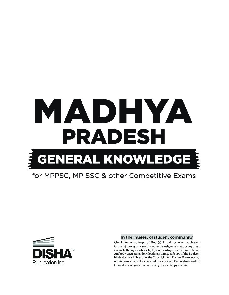 Madhya Pradesh General Knowledge for MPPSC, MP SSC & other Competitive Exams | PYQs Previous Year Questions | State Public Service Commission | General Studies | - Page 2