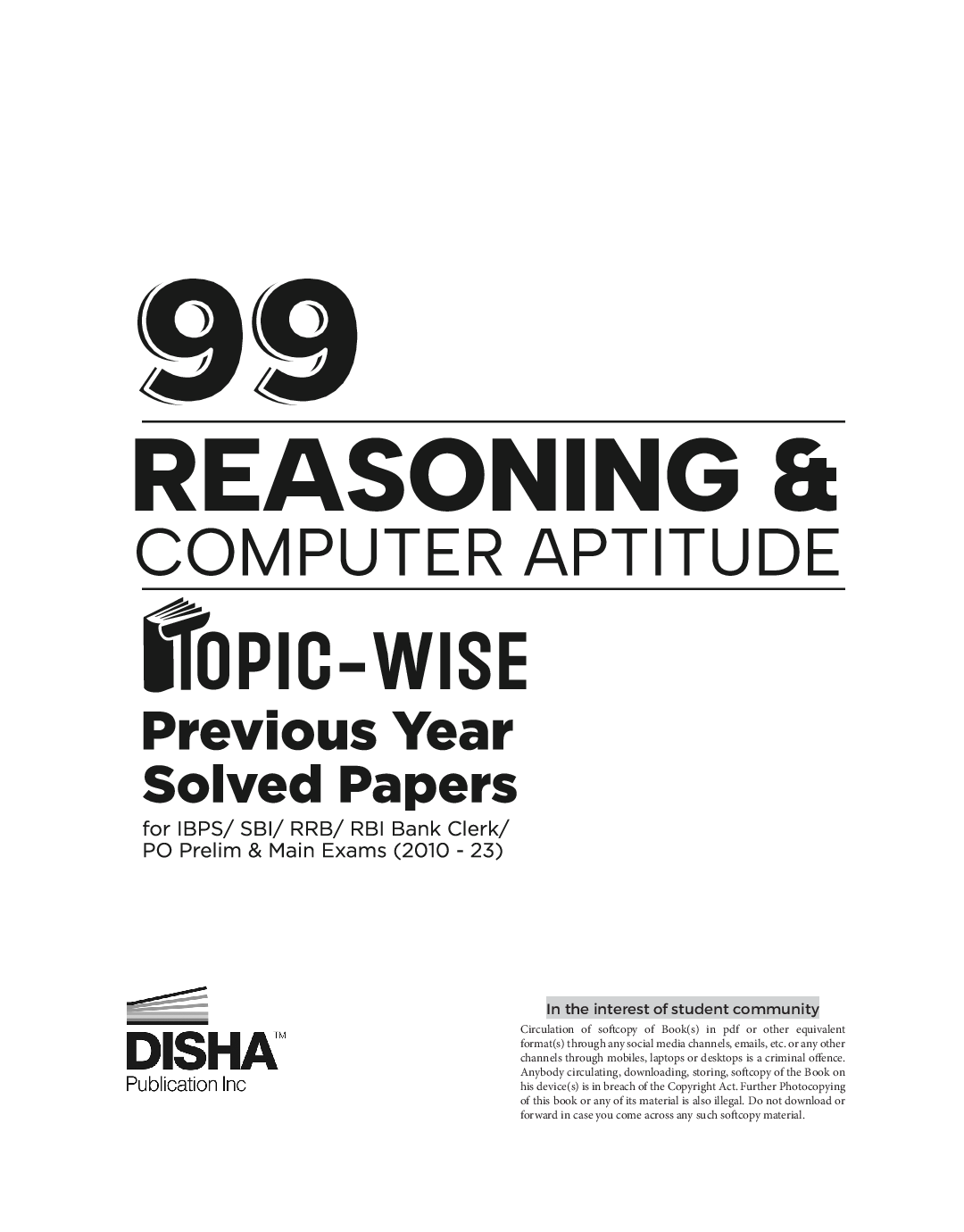 99 Reasoning & Computer Aptitude Topic-wise Previous Year Solved Papers for IBPS/ SBI/ RRB/ RBI Bank Clerk/ PO Prelim & Main Exams (2010 - 2023) | PYQs for all Bank Exams| - Page 2