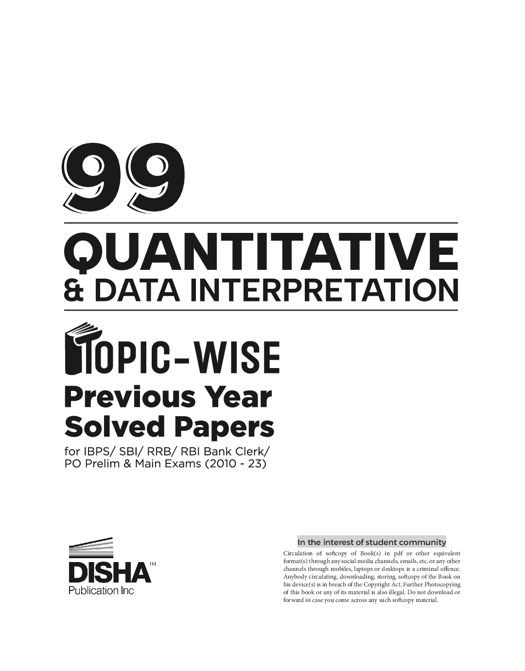 99 Quantitative Aptitude & Data Interpretation Topic-wise Previous Year Solved Papers for IBPS/ SBI/ RRB/ RBI Bank Clerk/ PO Prelim & Main Exams (2010 - 2023) | Quant & DI PYQs for all Bank Exams| - Page 2