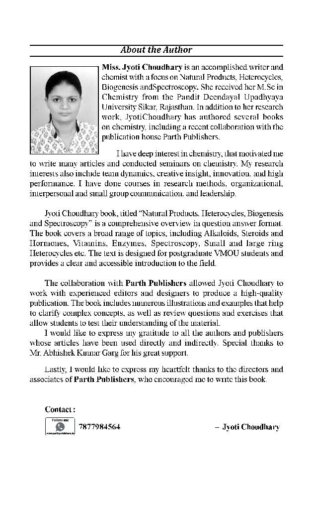 M.Sc. Chemistry (Final) प्राकृतिक उत्पाद, विषमचक्रीय, जीवजनन और स्पेक्ट्रोस्कोपी - Page 4