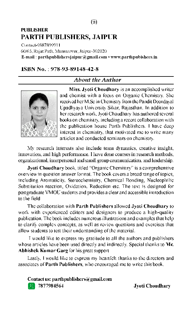 M.Sc. Chemistry (Pre.) कार्बनिक रसायन विज्ञान (Organic chemistry) - Page 3