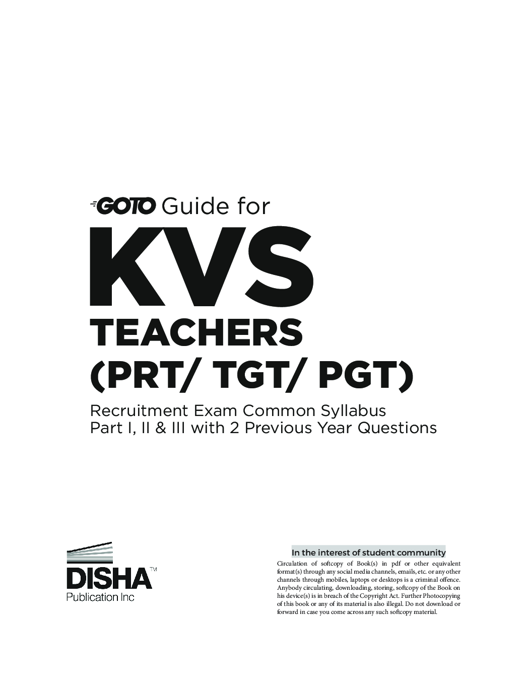 Go To Guide for KVS Teachers (PRT/ TGT/ PGT) Recruitment Exam Common Syllabus (Part I, II & III) - Page 1