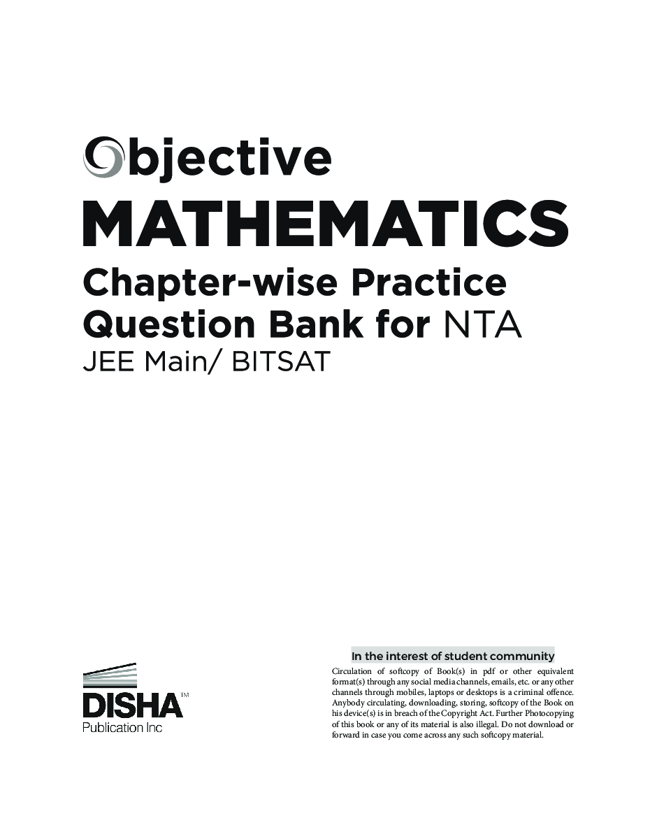 Objective Mathematics Chapter-wise Practice Question Bank for NTA JEE Main/ BITSAT 4th Edition - Page 2