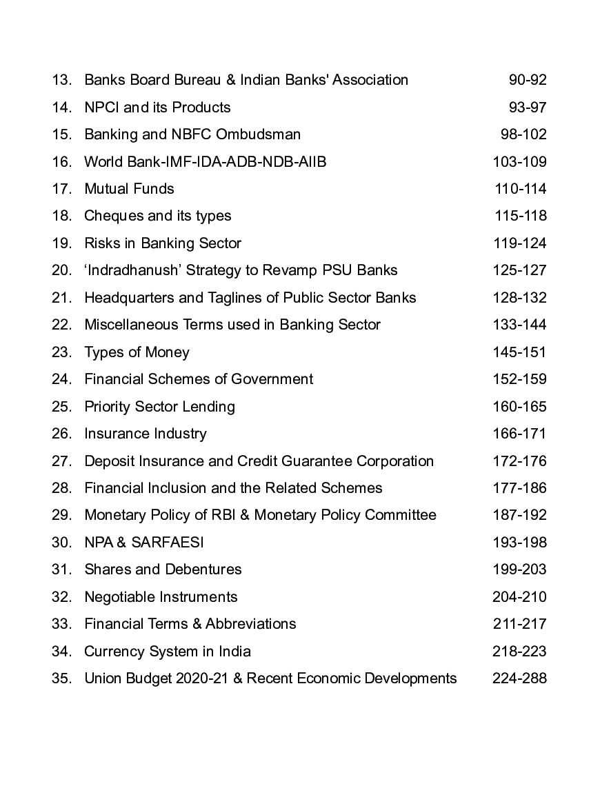Banking Awareness for SBI & IBPS Bank Clerk/ PO/ RRB/ RBI/ LIC Exams 5th Edition - Page 5