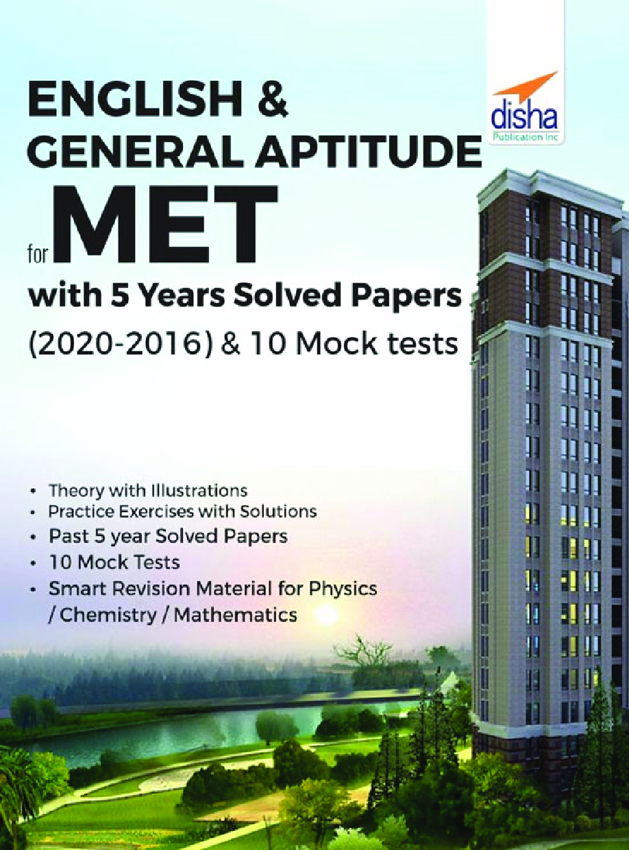 English & General Aptitude for Manipal Entrance Test (MET) with 4 Past Solved Papers & 10 Mock Tests - Page 1