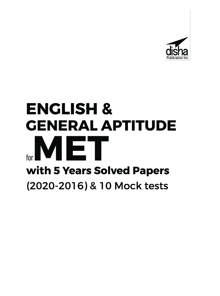 English & General Aptitude for Manipal Entrance Test (MET) with 4 Past Solved Papers & 10 Mock Tests - Page 2