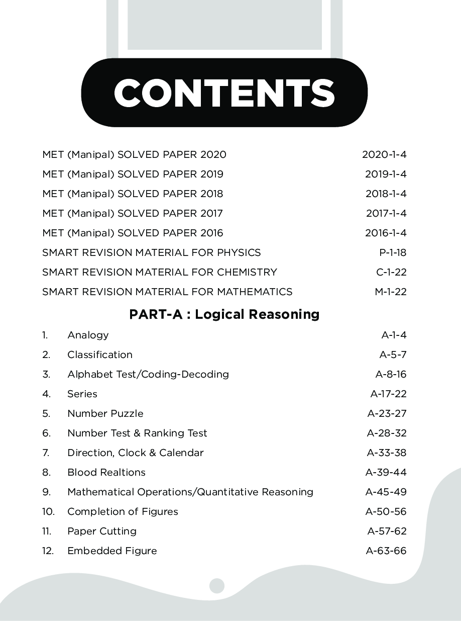 English & General Aptitude for Manipal Entrance Test (MET) with 4 Past Solved Papers & 10 Mock Tests - Page 4