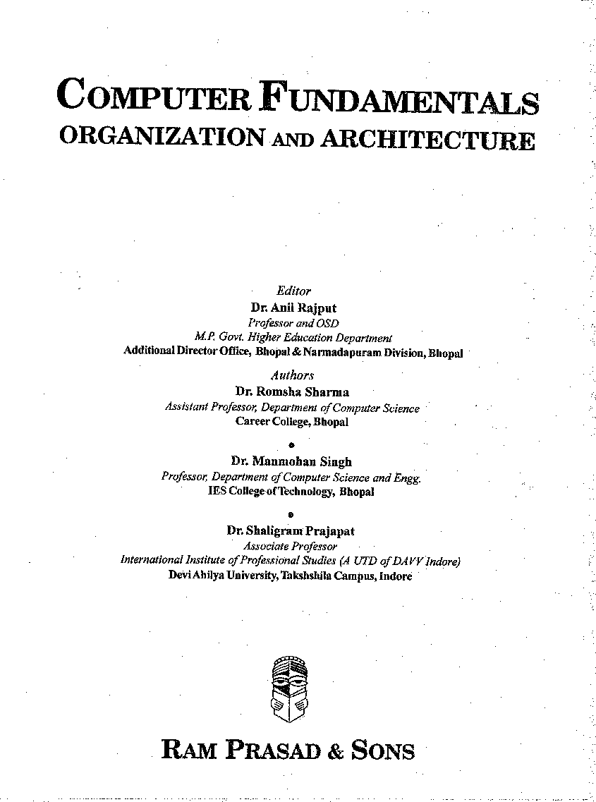 Computer Fundamental, Organization And Architecture (1st Year) - Page 2