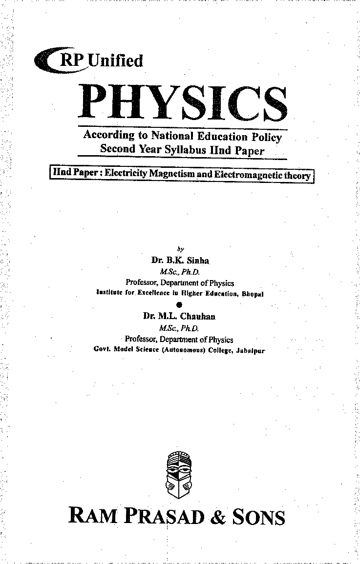 Physics (Electricity Magnetism And Electromagnetic Theory) Second Year : Minor - Page 2