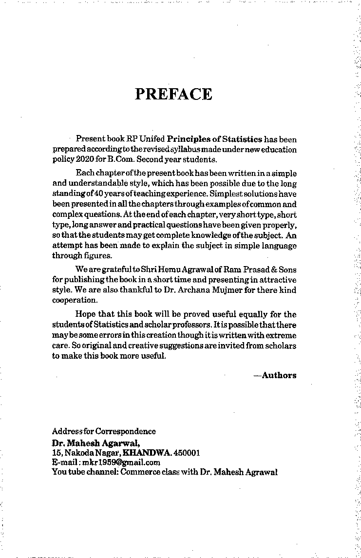 Principles Of Statistics (Second Year) - Page 4