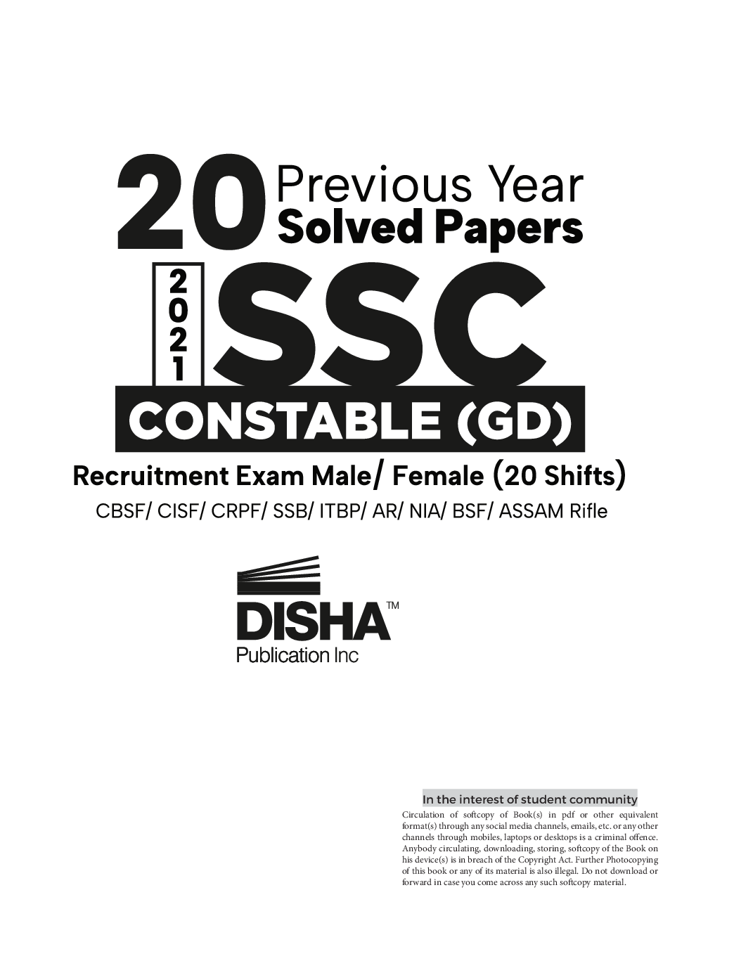 20 Previous Year Solved Papers 2021 SSC Constable (GD) Recruitment Exam Male / Female (20 shifts) English Edition - Page 2