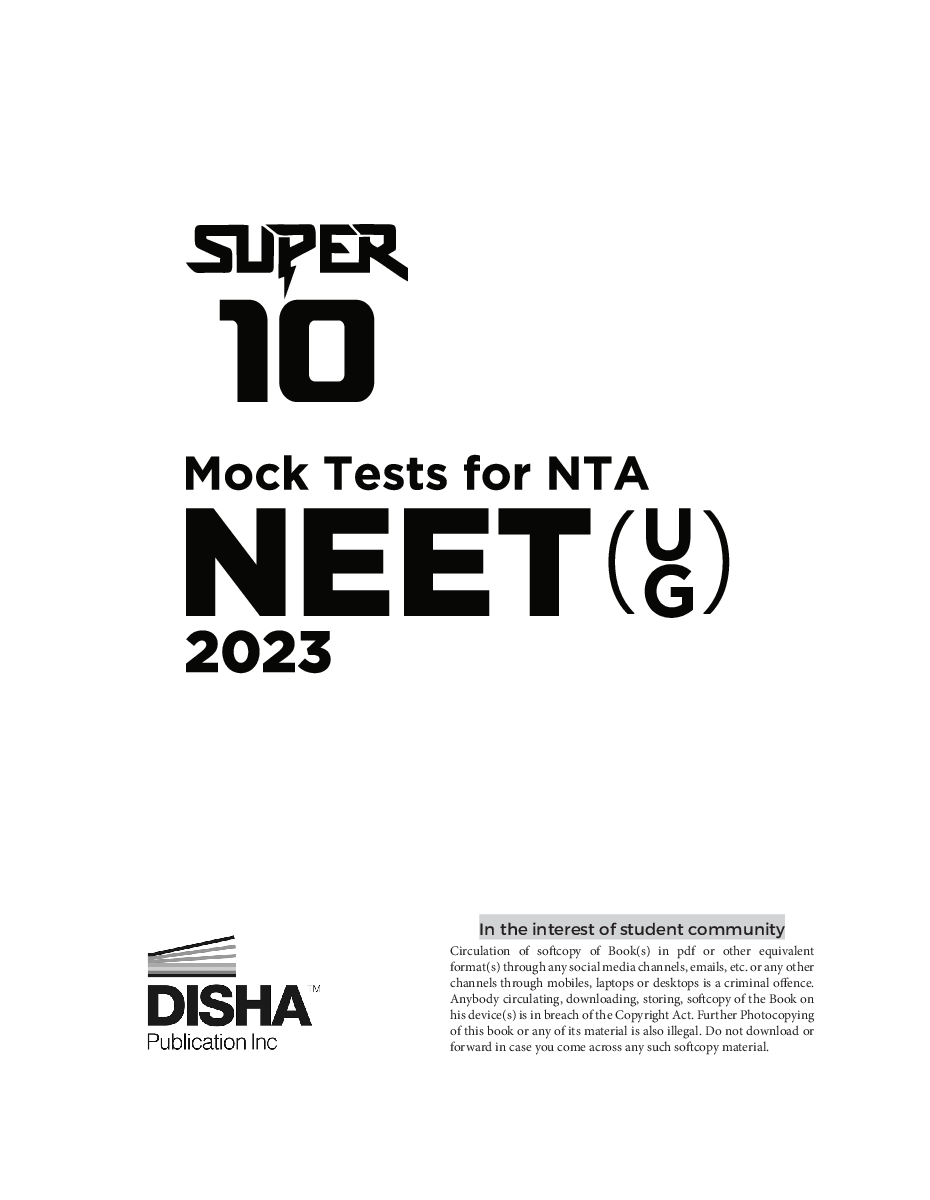 Super 10 Mock Tests for New Pattern NTA NEET (UG) 2023 - 7th Edition | Physics, Chemistry, Biology – PCB  - Page 2