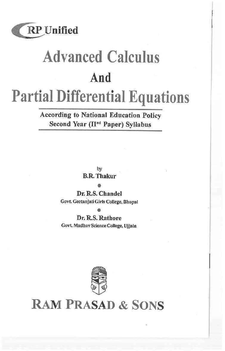 Advanced Calculus & Partial Differential Equations (2nd Year : Second Paper) - Page 3