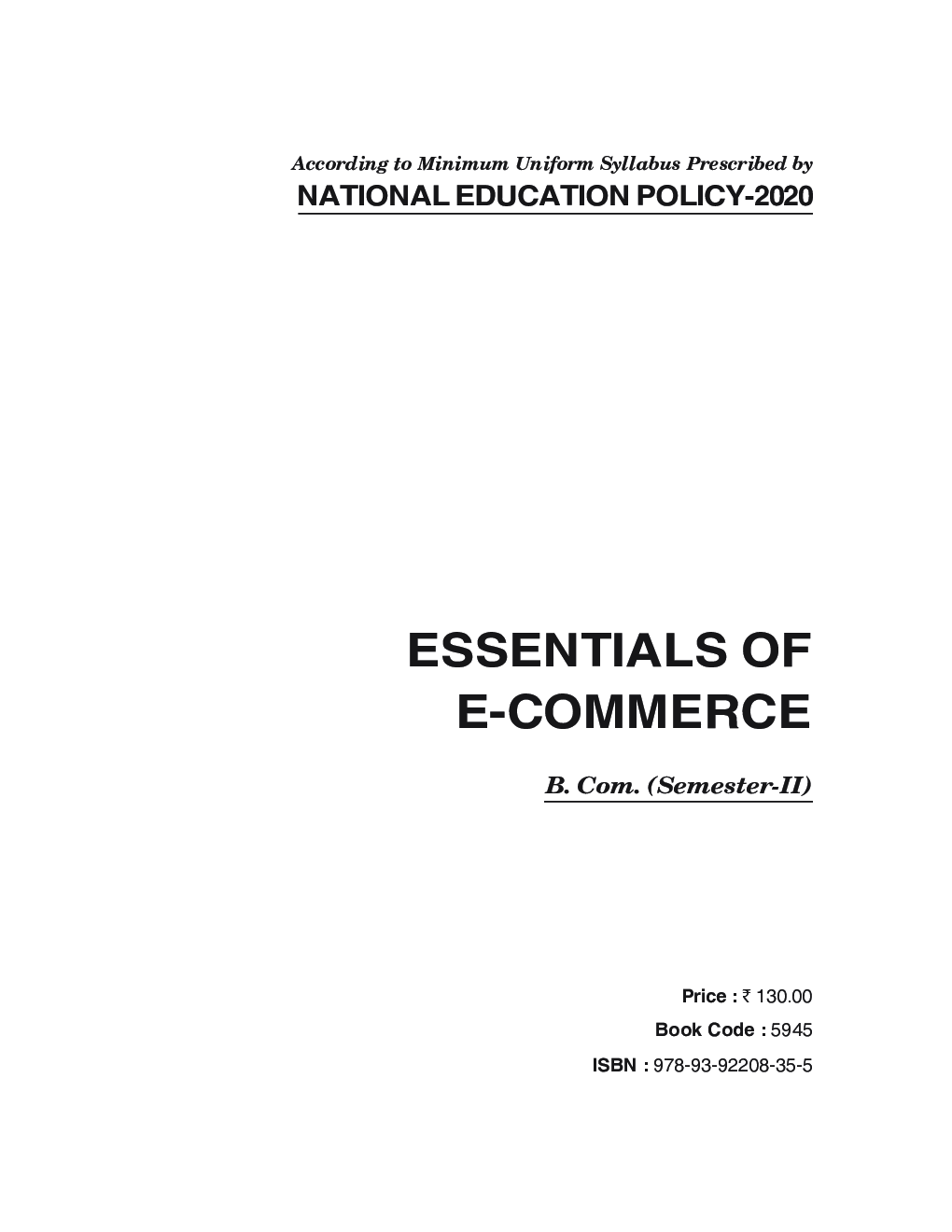 Essentials of E-Commerce B.Com 2nd Semester Syllabus Prescribed - Page 2