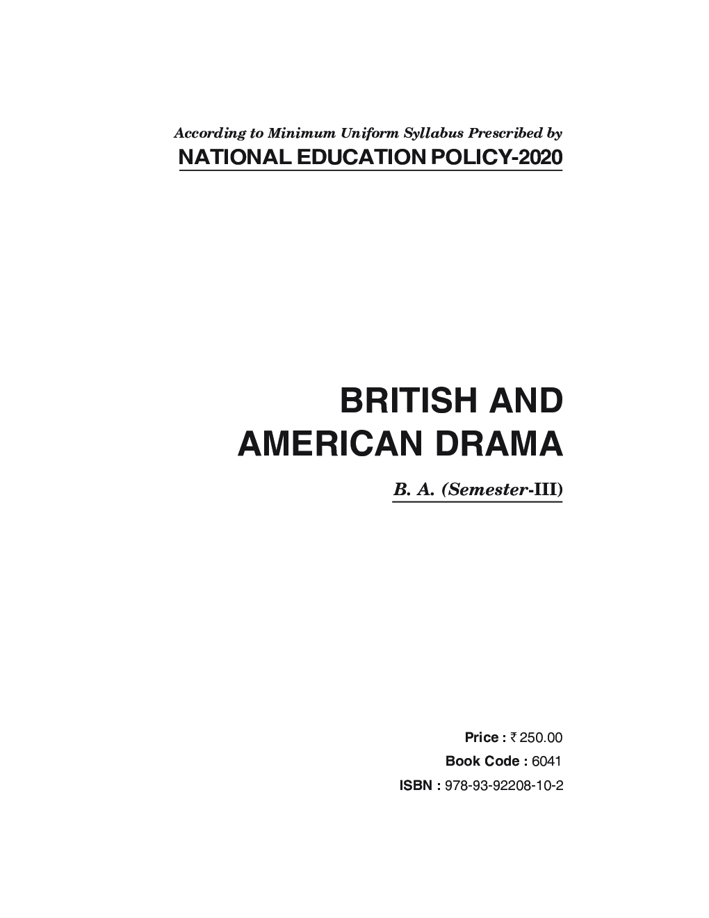 NEP English British And American Drama For B.A. 3 Semester - Page 2