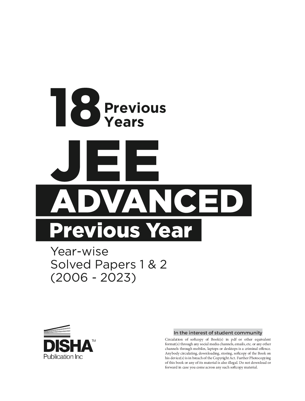 18 Previous Years JEE Advanced Year-wise Solved Papers 1 & 2 (2006 - 2023) 5th Edition | Answer Key validated with IITJEE JAB | PYQs Question Bank | - Page 2