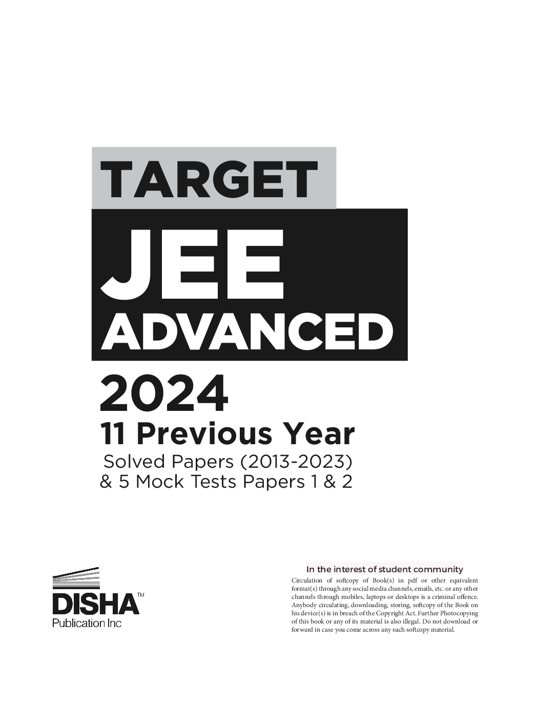 TARGET JEE Advanced 2024 - 11 Previous Year Solved Papers (2013 - 2023) & 5 Mock Tests Papers 1 & 2 - 18th Edition | Answer Key validated with IITJEE JAB | PYQs Question Bank |  - Page 2