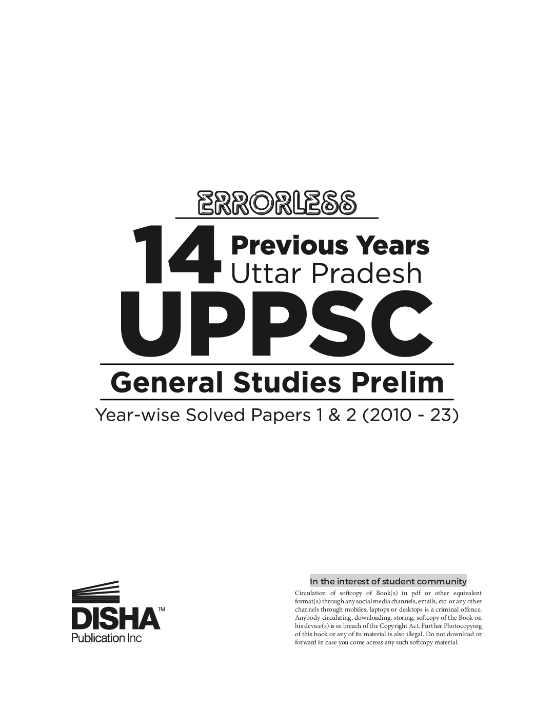 Errorless 14 Previous Years Uttar Pradesh UPPSC General Studies Prelim Year-wise Solved Papers 1 & 2 (2010 - 23) 5th Edition | UPPCS PYQs Question Bank |  - Page 2
