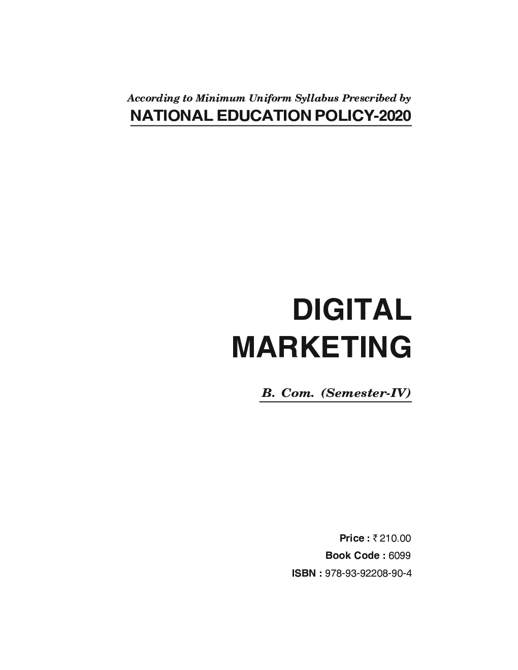 Digital Marketing B.Com 4th Semester Syllabus Prescribed By National Education Policy (NEP) - Page 2