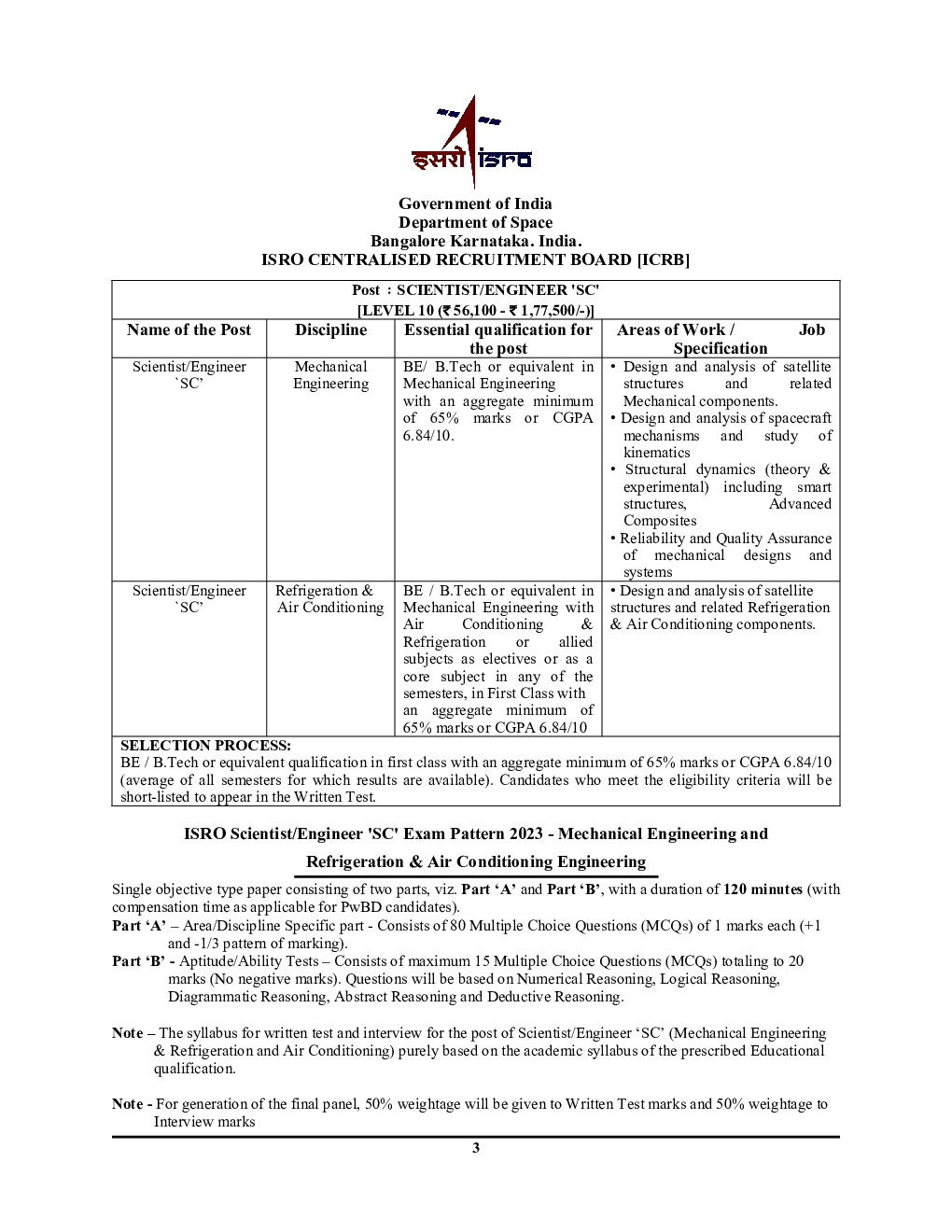 ISRO Scientist/Engineer RAC & Mechanical Engineering Solved Papers 2023-24 - Page 4