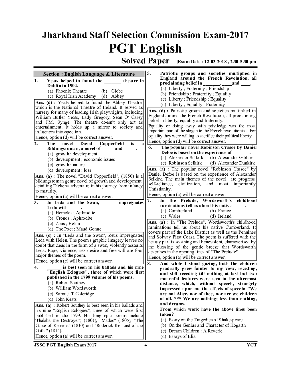 JSSC PGTTCE English Solved Papers & Practice Book 2023-24 - Page 5