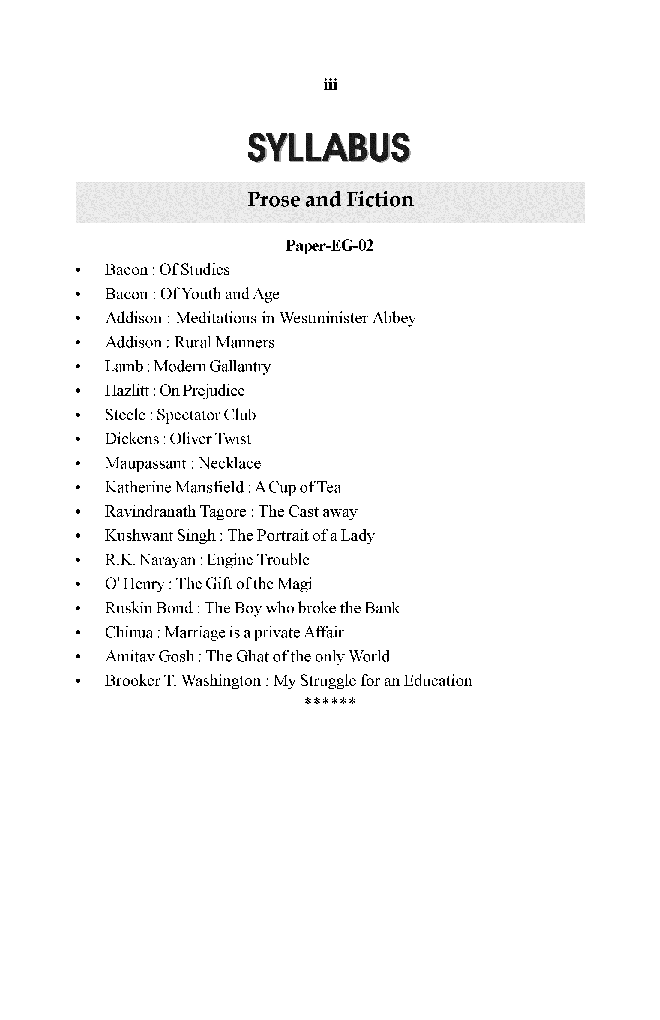 बी. ए. प्रथम वर्ष English Literature 1St Paper (Prose And Fiction) - Page 4