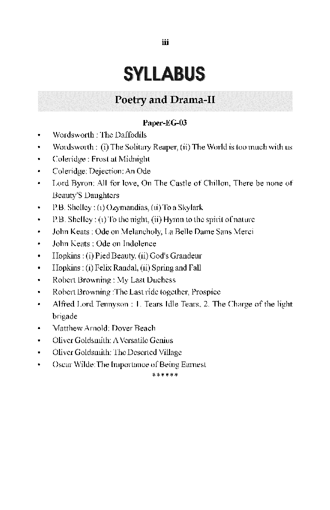 बी. ए. द्वितीय वर्ष English Literature 2nd Paper (Poetry And Drama) - Page 4