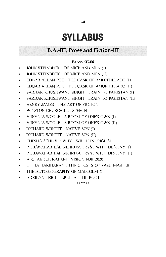 बी. ए. तृतीय वर्ष English Literature (Prose And Fiction-III) - Page 4
