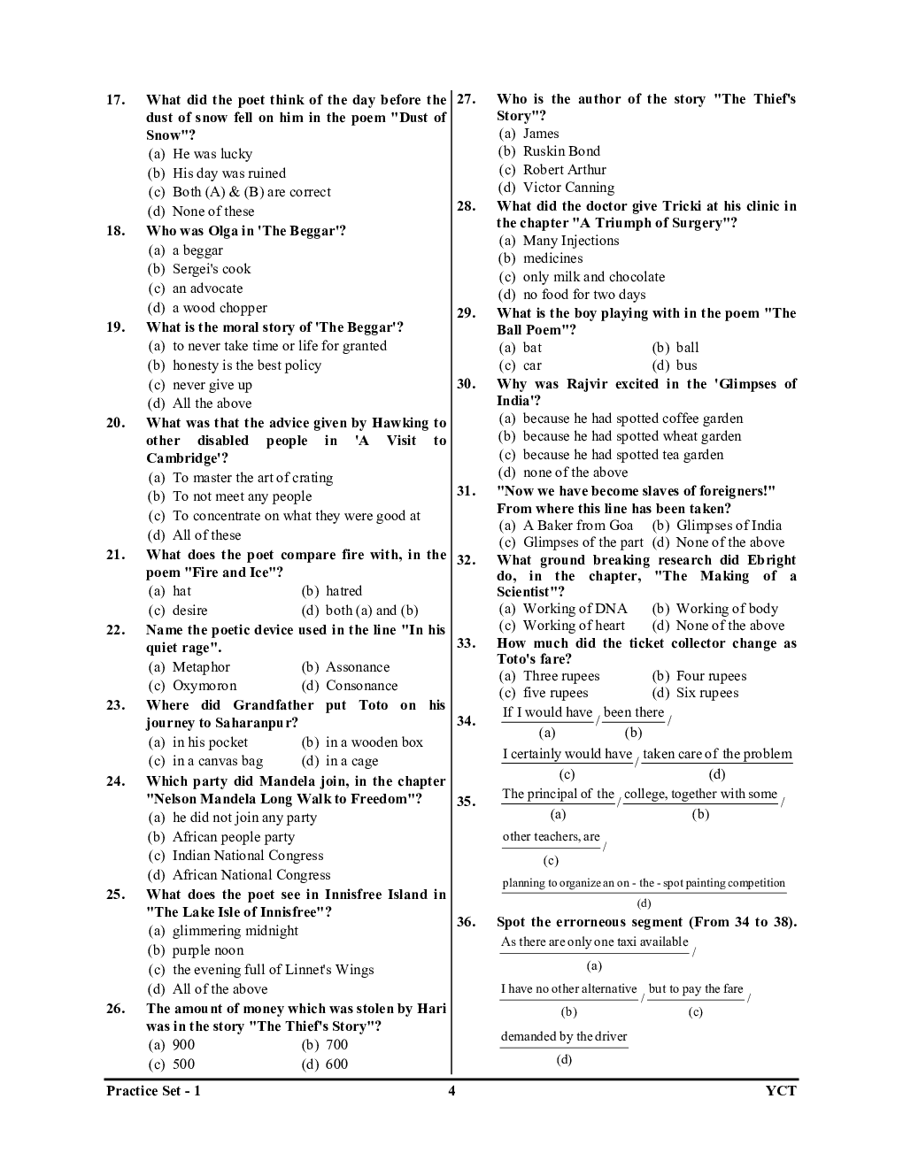 BPSC/BSST (TRE) बिहार शिक्षक अंग्रेजी प्रैक्टिस सेट 2023-24 - Page 5