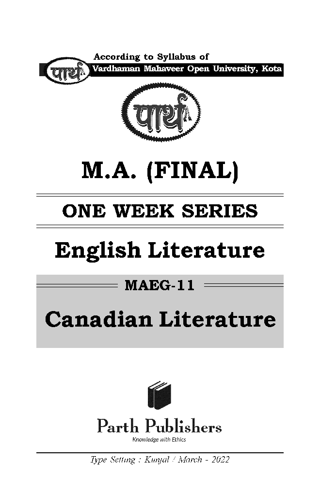M. A. Final English Literature (Canadian Literature) - Page 2