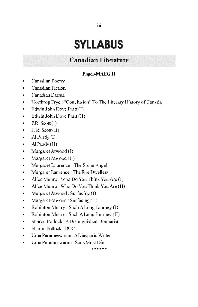 M. A. Final English Literature (Canadian Literature) - Page 4