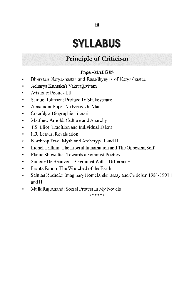 M. A. Final English Literature (Compulsory) Principles Of Criticism - Page 4